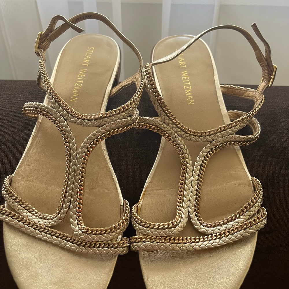 Stuart Weitzman leather sandals worn once, size 10